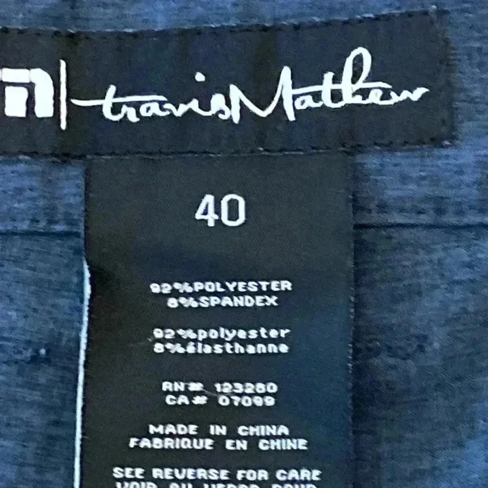 TRAVIS MATHEW MENS GOLF SHORTS‎ SIZE 40 INSEAM APPROX10.5” NAVY PALM TREE DESIGN